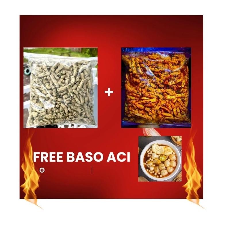 

Basreng MIX 500 gram pedas daun jeruk & original FREE BASO ACI Nugi
