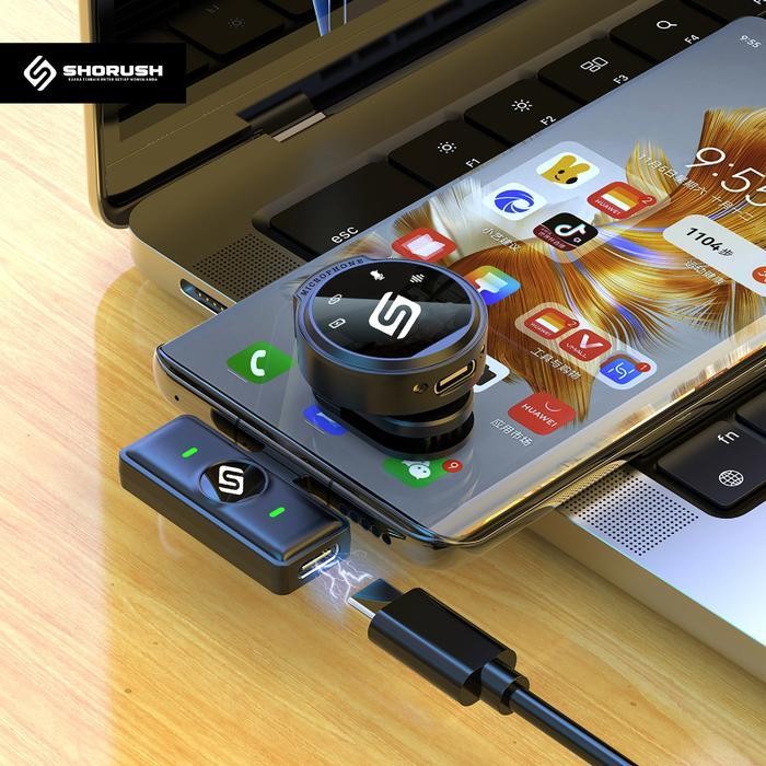 Shorush J6 Single Wireless Microphone Magnetic Clip On Mic Lavalier Microphone Hp Plug & Play Nirkab