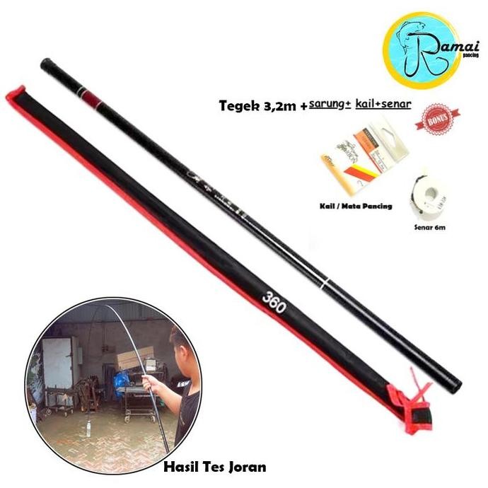 Produk Baru 1 Set Joran Tegek 360 Lengkap Kail + Senar | Paket Pancing Tegek Ekonomis