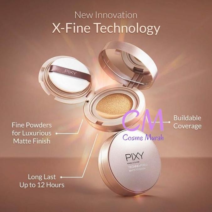 Pixy Make It Glow Techno Fixed Matte Cushion | Foundation Cair