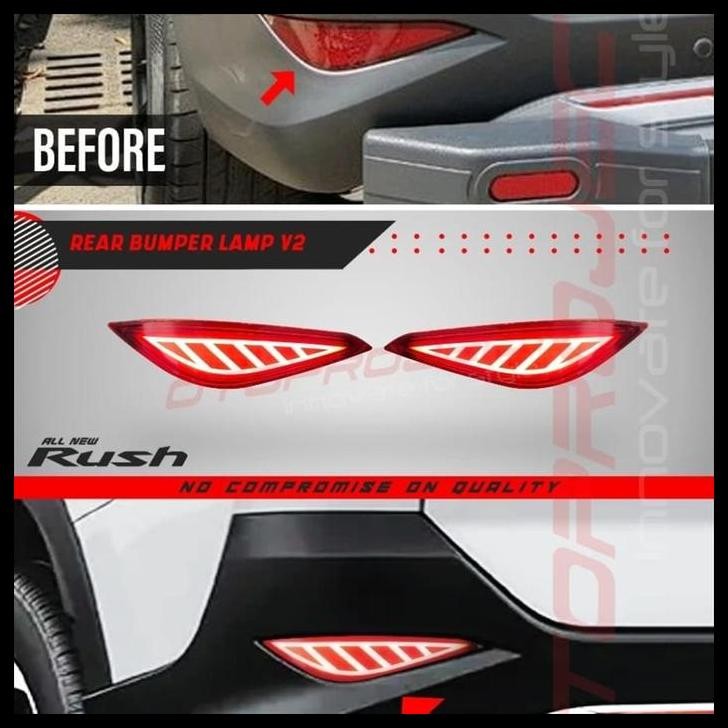 BEST DEAL LAMPU LED REFLEKTOR BUMPER ALL NEW RUSH MATA KUCING 3D OTOPROJECT 