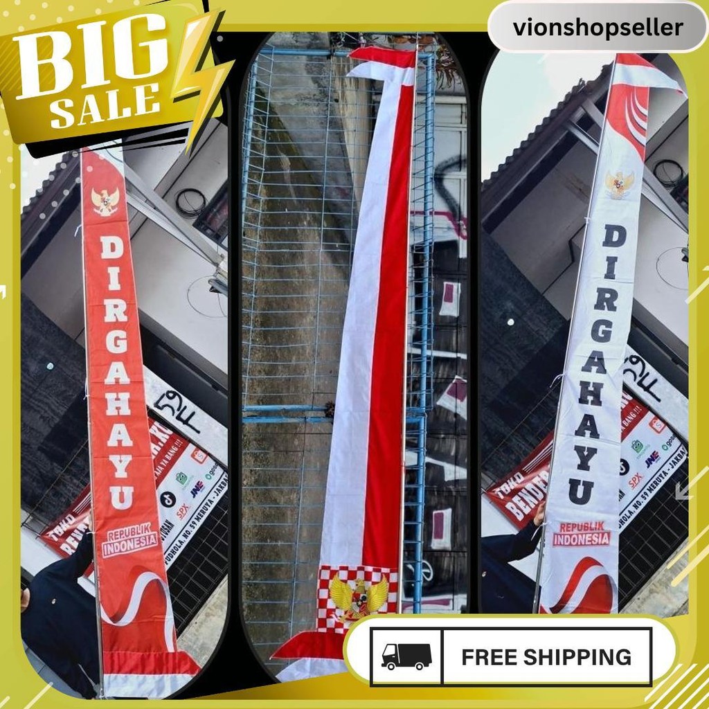 Umbul Umbul 4Meter Garuda / Umbul Merah Putih Dirgahayu 6.6