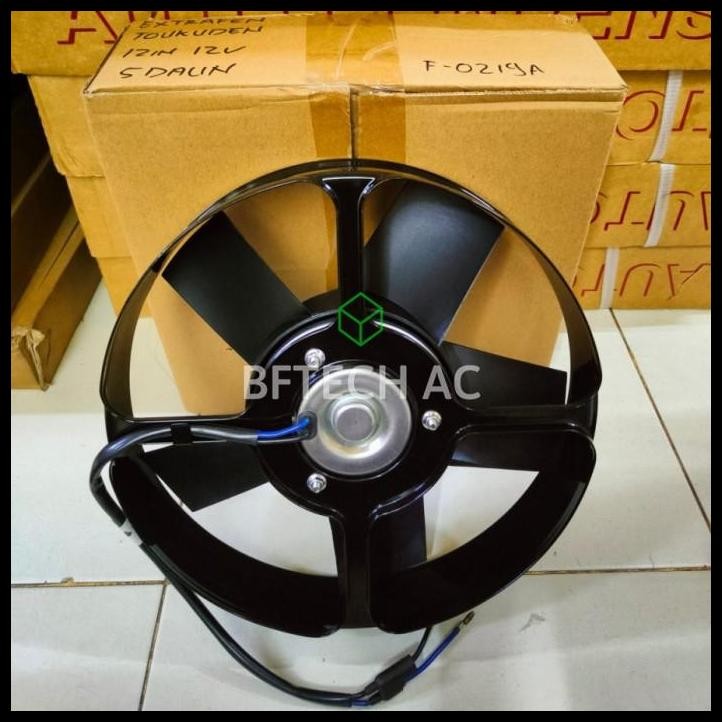GRATIS ONGKIR EXTRAFAN TOKUDEN 12 IN 24 VOLT 5 DAUN POLOS KIPAS AC MOBIL 
