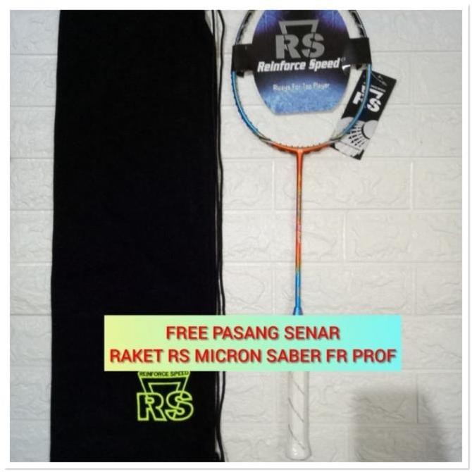 Raket Badminton Rs Micron Saber Fr Prof +Tas+Grip Original