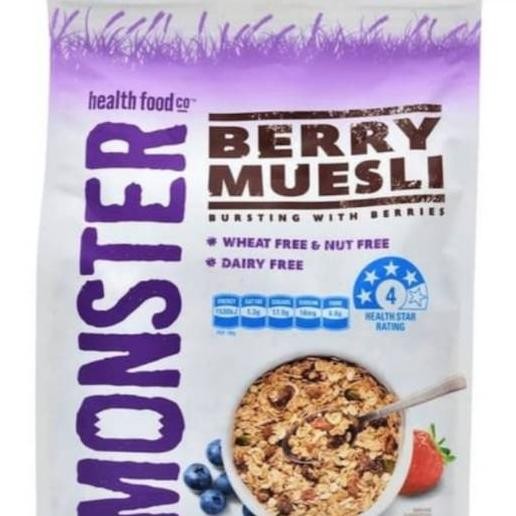 

Monster Muesli Berry New Sport Fibre Tropical Free Hi Low Cereal Sarapan