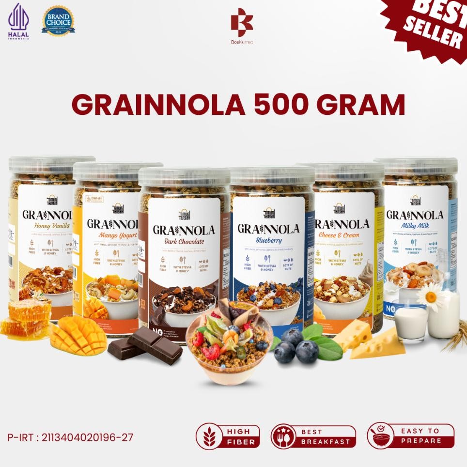 

Grainnola Timur Tengah Gram Granola Sereal Sarapan Oatmeal Cemilann