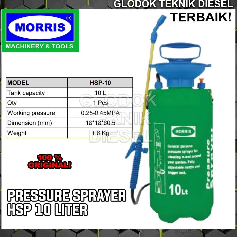 Morris Pressure Sprayer 10 L Liter Penyiram Tanaman HSP 10 Alat Semprot Semprotan