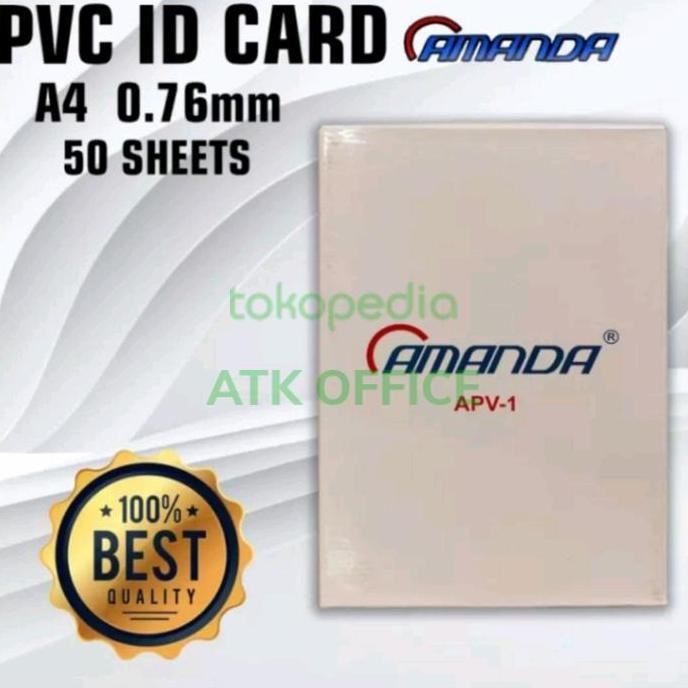 

BEBAS ONGKIR - Kertas Pvc id card A4 (Sepak isi 50)Amanda