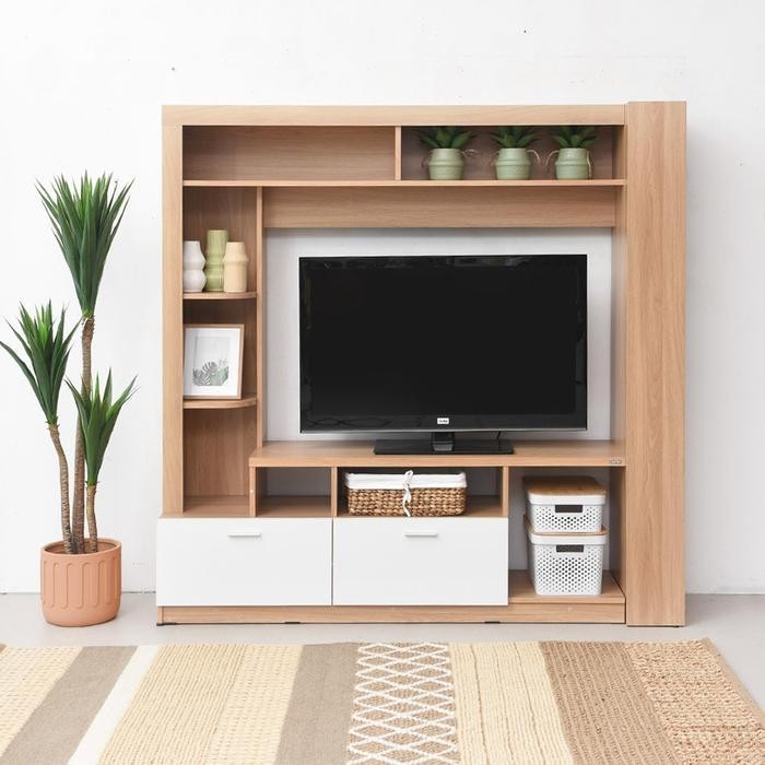Informa Colmar Lemari Tv Entertainment Center - Putih Oak Entertainment Centre Cabinet Meja Rak Tv R