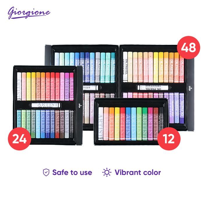 

BEST SELLER Giorgione Oil Pastel Crayon Stationery Memutar Ulang 12/24/36/48 Warna G-OP