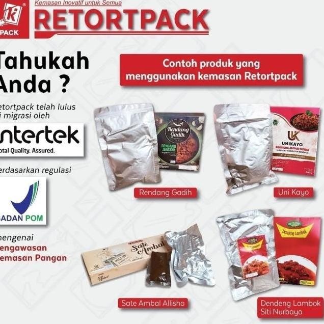 Kpack RETORT BAG PACK 100pcs kantong presto kemasan alu retot rebus
