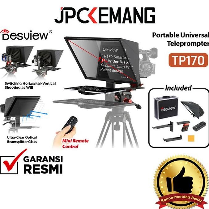 TERBARU Desview TP170 Portable Universal Teleprompter Camera 17 Inch Desview TP 170 Garansi Resmi