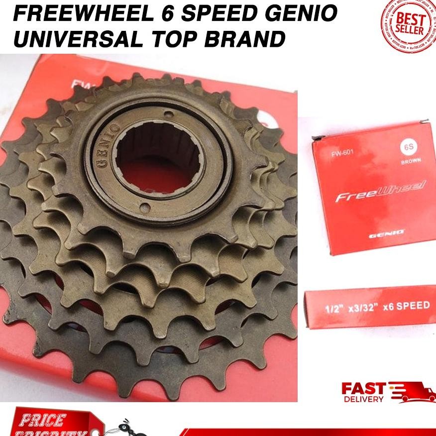 Freewheel Sepeda Gi 6 Speed Sproet Genio Gear 6 Speed Taiwan