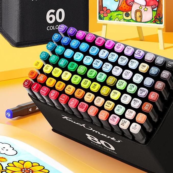 

Touch Marker 60/80/120/168 Warna Dual Tip Plastik Kuat Stationery Art & Sketsa