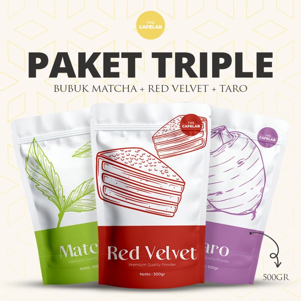 

TheCafelab Bubuk Minuman Matcha, Red Velvet, Taro Premium 500gr / Powder Matcha, Red Velvet, Taro Nugi