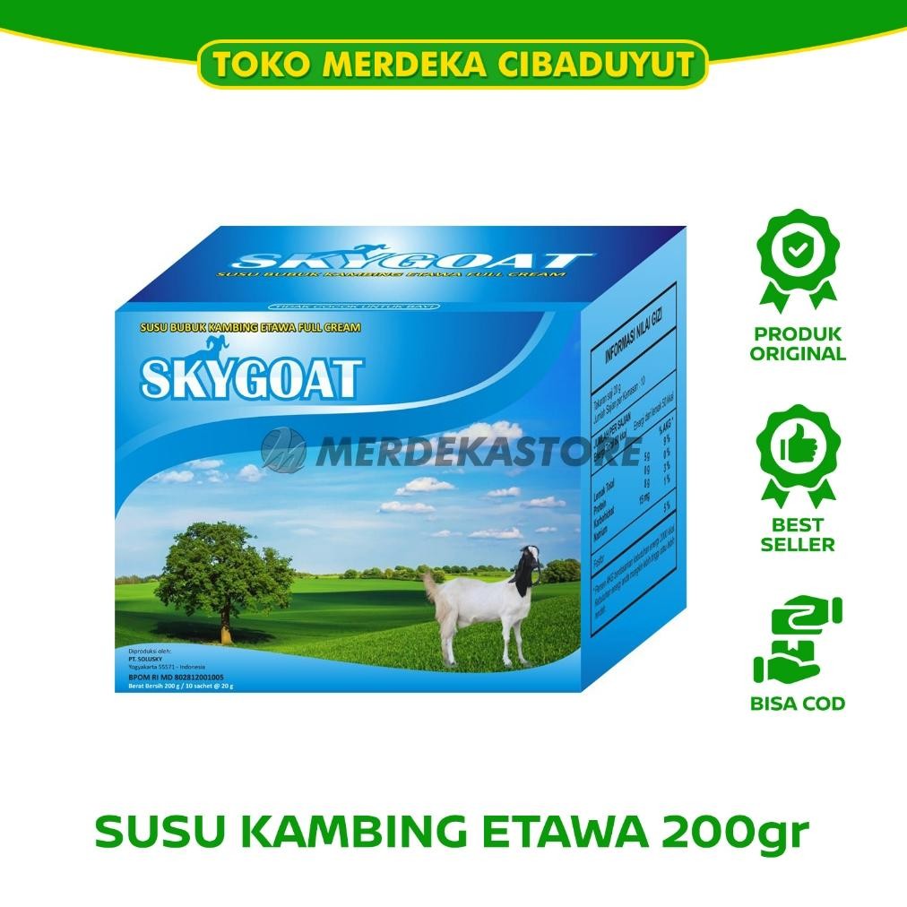 

Susu Kambing Etawa Bubuk Full cream SKYGOAT / SKY GOAT / AMH Vanila Jahe Coklat | 1 box 10 sachet @ 20 gram Nugi