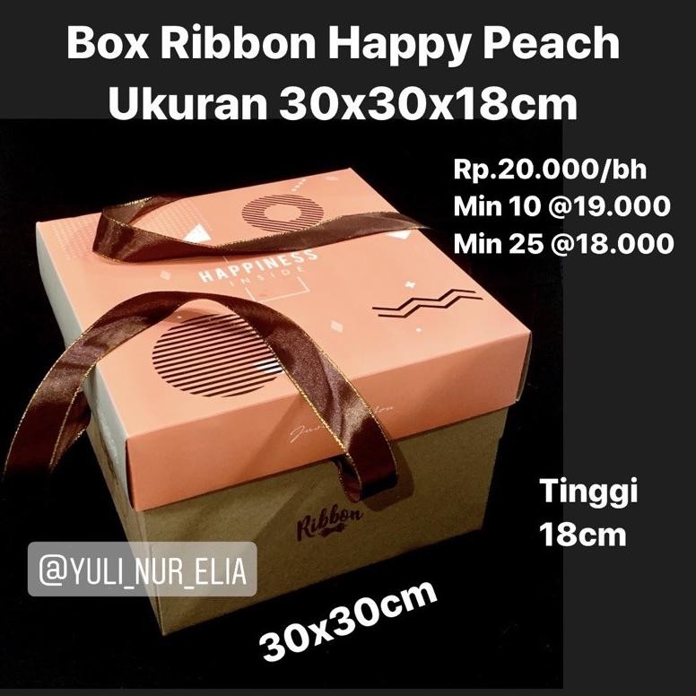 

Box Ribbon Happy Peach 30x30x18cm Nugi