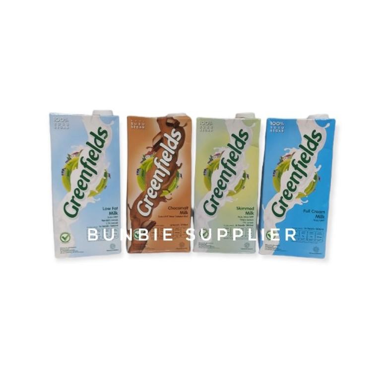 

Susu UHT Greenfields 1 Liter / 1000ml (SATUAN) | Rasa Full Cream / Chocomalt / Skimmed / Low Fat Milk Nugi