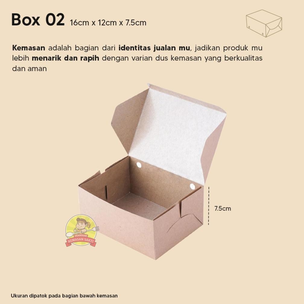 

Box Kraft Snack 16 x 12 LAMINASI / Dus Snack / Kotak Makan Take Away Nugi