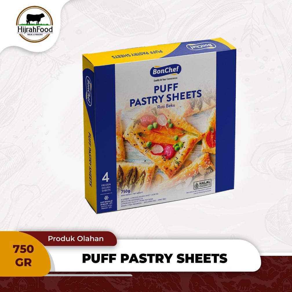 

Bonchef Puff Pastry Sheet Dough Roti Beku Frozen 750gr Nugi