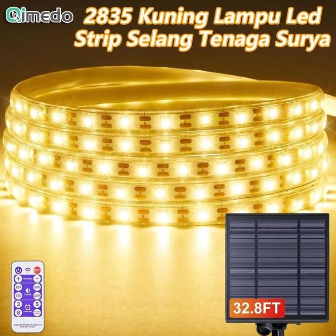 HARGA DISC - Kuning Lampu Led Strip Selang Led 5/10 Meter Tahan Air Pake Tenaga Surya Dekorasi Pohon