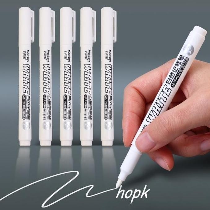 

1 Pc Spidol Putih Cat Permanen Minyak - Cepat Kering, Tahan Air, Cocok Untuk Graffiti & Perlengkapan Kantor!