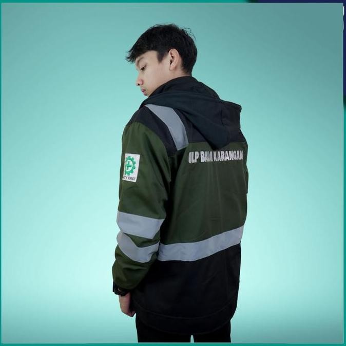 Wearpack Safety hijau /Werpack Semi Jaket Keren/Baju Proyek bordir