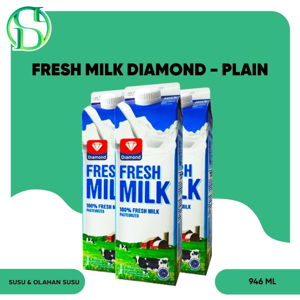 

Fresh Milk Diamond | Susu Diamond | Pasteurisasi Diamond 946 ml Nugi