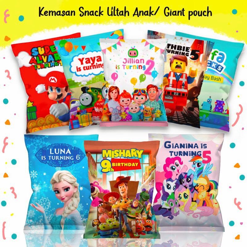 

Bis Pouch Snack Jumbo / Kemasan Pouch Snack Ulang Tahun Anak