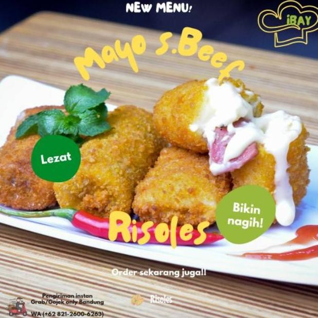 

RISOLES FROZEN IBAY|MAYO S. BEEF|Isi 6 khusus Grab/Gojek only Bandung Nugi