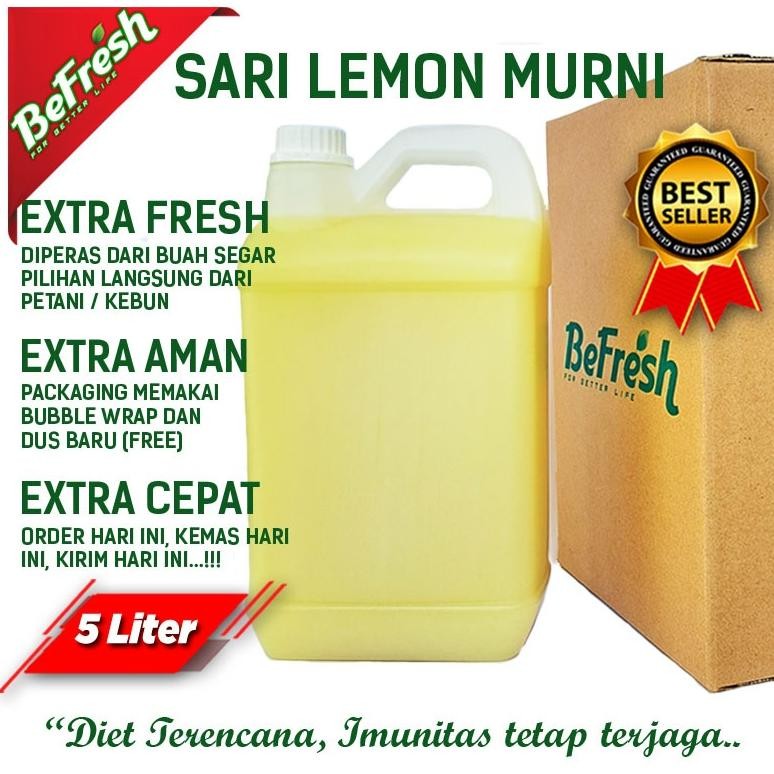 

Sari Lemon 5 Liter Air Lemon Murni Pure Lemon Juice Asli 100% Nugi