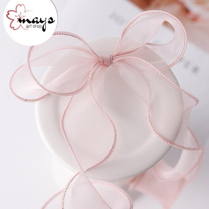 

[Roll} Pita Organza Keriting Premium - Fishtail Ribbon Korean Kriwil Gelombang Organdi Lebar 4 cm - Pita Chiffon Sifon Kado Meteran Ecer Halus Transparan Bergelombang - Buket Bunga Pesta Wedding Bucket Bouquet Packaging Hampers Nugi