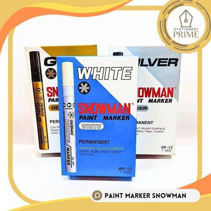 

Spidol Paint Marker Snowman Permanent Putih Gold Silver [Piece]