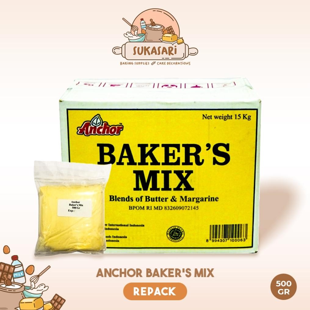 

Sukasari - Anchor Baker's Mix 500gr Repack / Mentega Blend Campuran Butter Mix bakers Nugi