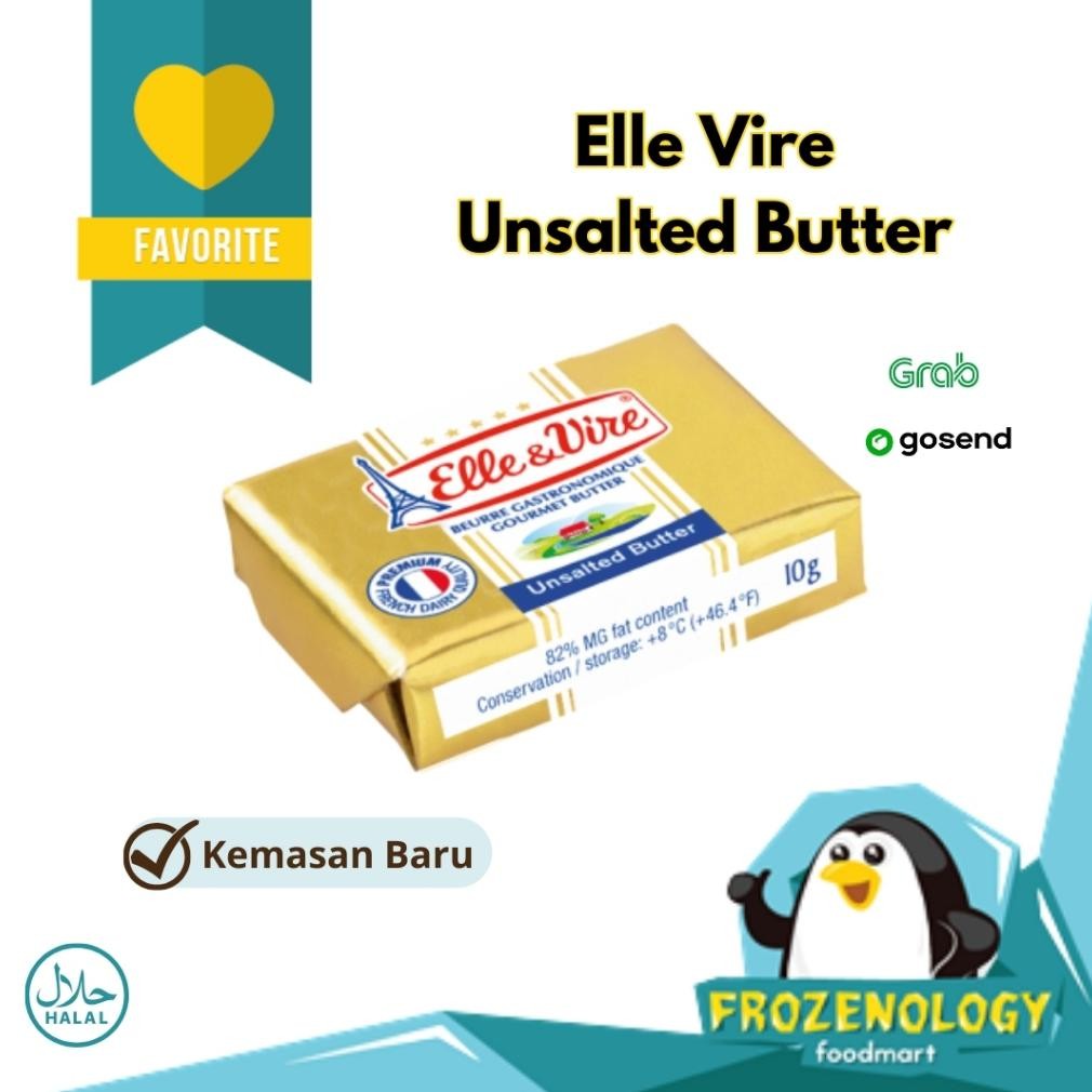

Elle Vire Unsalted Butter UB Baby 10 x 10 gr g Mentega MPASI Bayi Kids Nugi