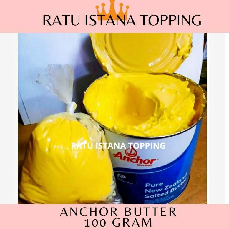 

ANCHOR BUTTER SALTED 100 GRAM REPACK PURE NEW ZEALAND TIN BUTER HALAL Nugi