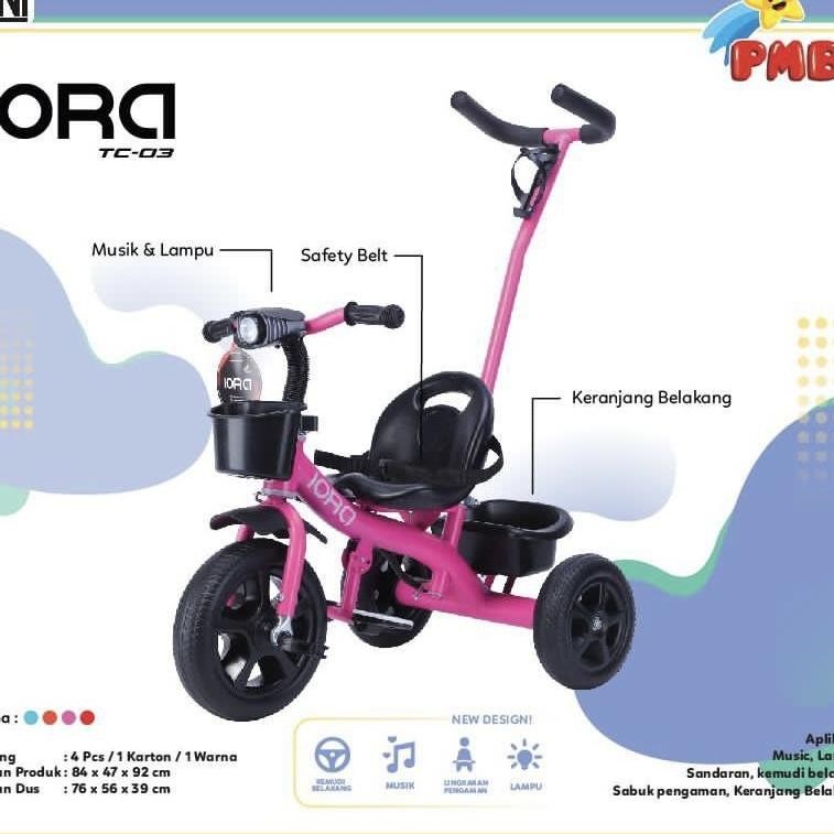 Terlaris Sepeda Anak Tricycle Roda 3 - Sepeda Roda Tiga Pmb Iora Tc-03 Tc03