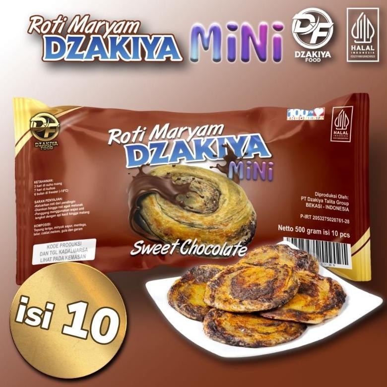 

Roti Maryam Dzakiya COKELAT Mini Isi 10 Nugi