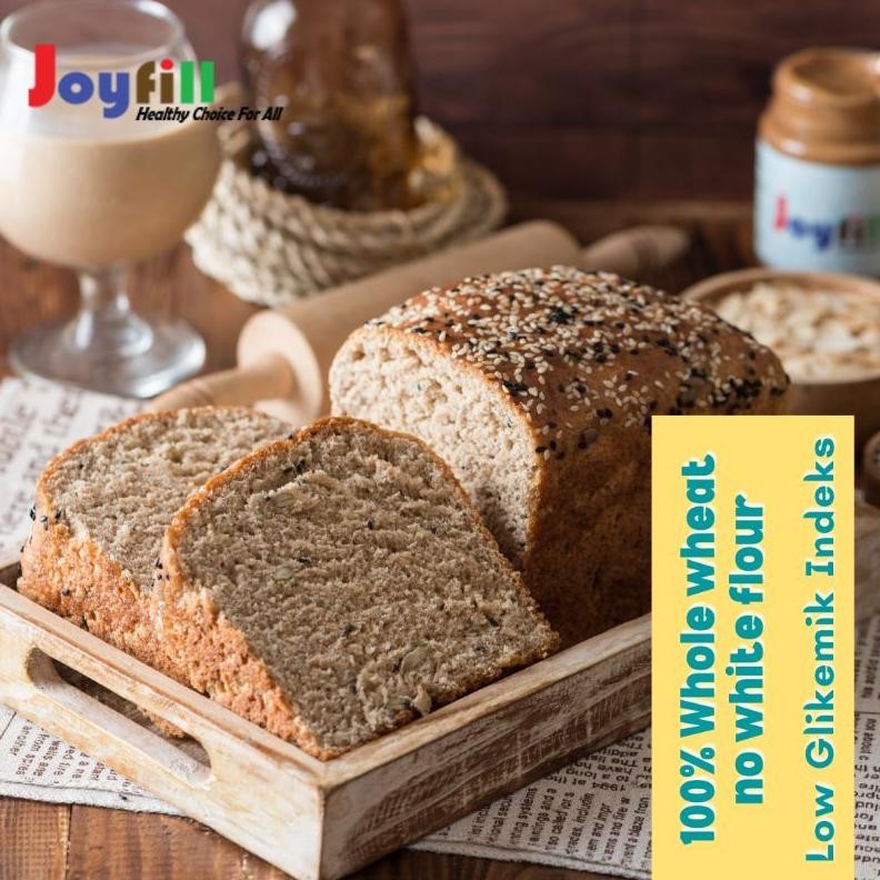 

ROTI TAWAR GANDUM VEGAN 100% WHOLE WHEAT TANPA TEPUNG PUTIH Low GI, No Refined Sugar, Dairy Free, Egg Free, Margarine & Butter Free, Diet Nugi
