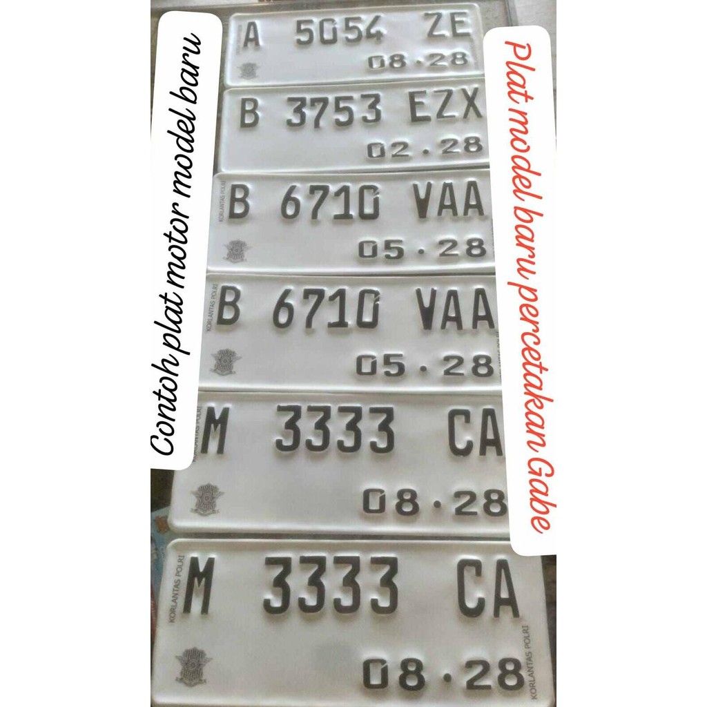 plat nomor motor font lama dan baru berlogo Samsat Korlantas polri sepasang
