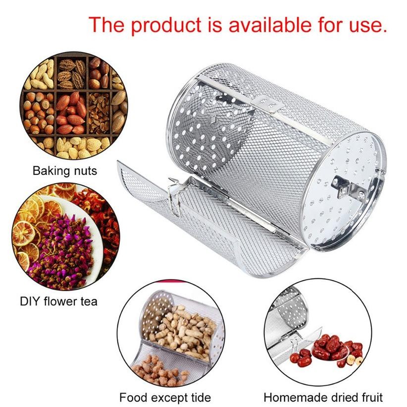 Produk Pilihan Premium Stainless Steel Air Fryer Basket Pemanggang Biji Kopi Kacang Grill Roaster Dr