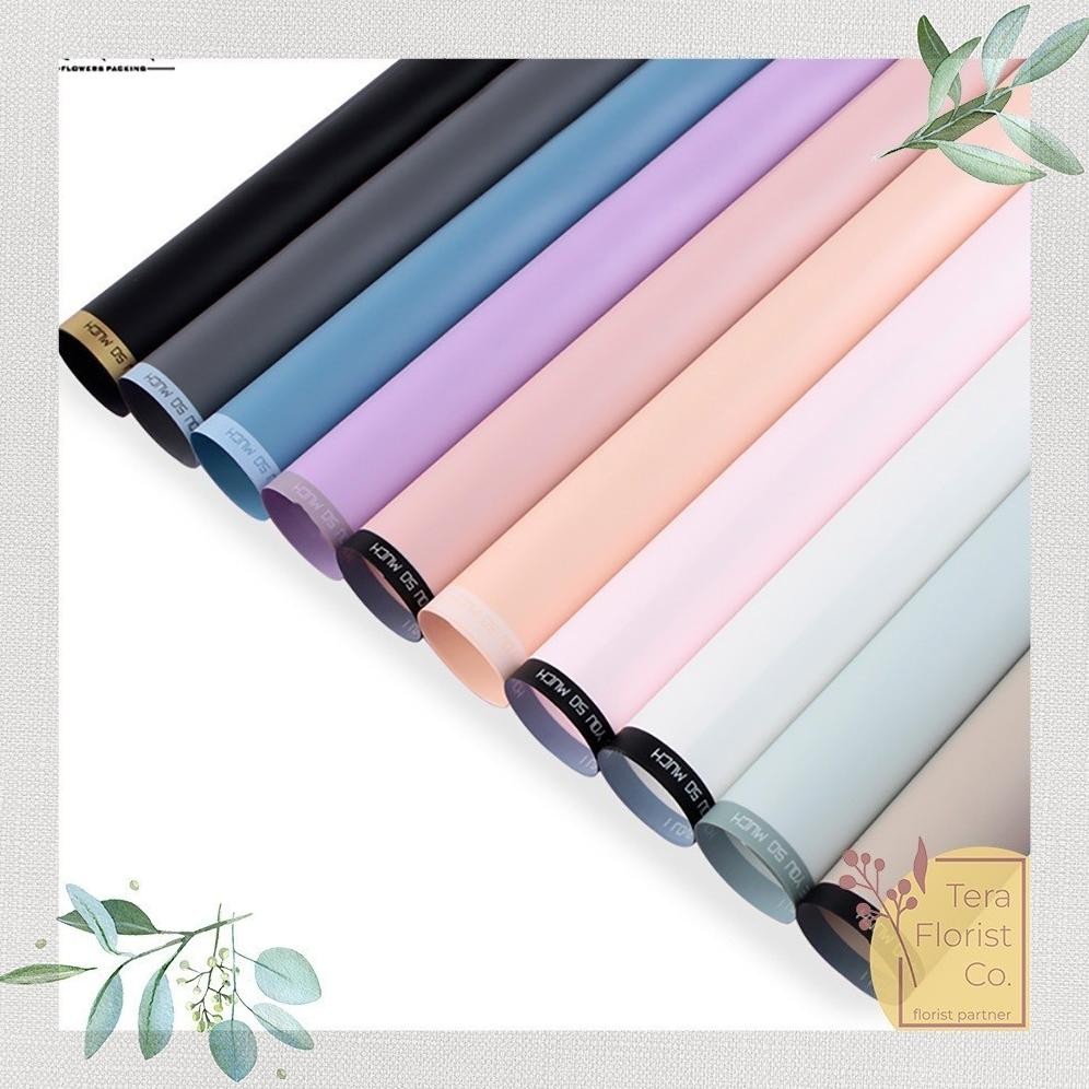 

20 Lembar Cellophane Bingkai Frame Matte Triple Line Ori Sinowrap Bingkai Buket Bunga Korean Waterproof Flower Wrapping Paper Colour Tera Florist Nugi