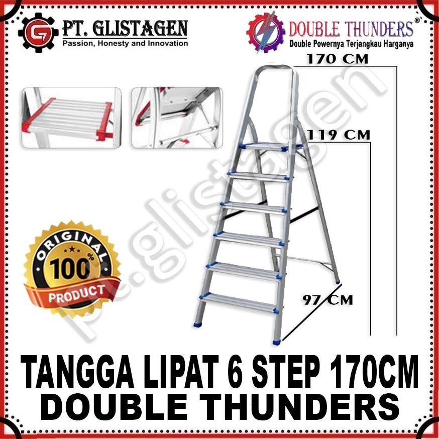 Terlaris Dt Dlh106 Tangga Lipat Aluminium 6 Step 170Cm 1.7 Meter High Quality