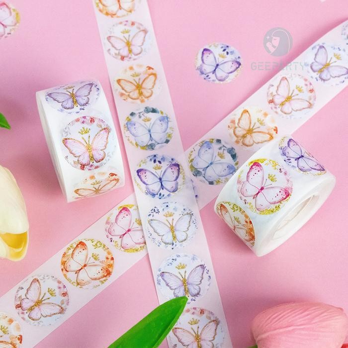 

500 Pcs 8 Gaya Stiker Kupu-Kupu Merah Muda Ungu Untuk Dekorasi Pesta Ulang Tahun Pernikahan Hadiah