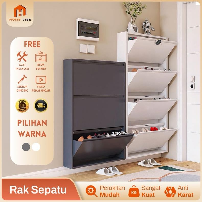Terlaris Rak Sepatu Susun Besi Tertutup 2 - 4 Layer Kuat Tebal Lemari Sepatu Minimalis Rak Sepatu Su