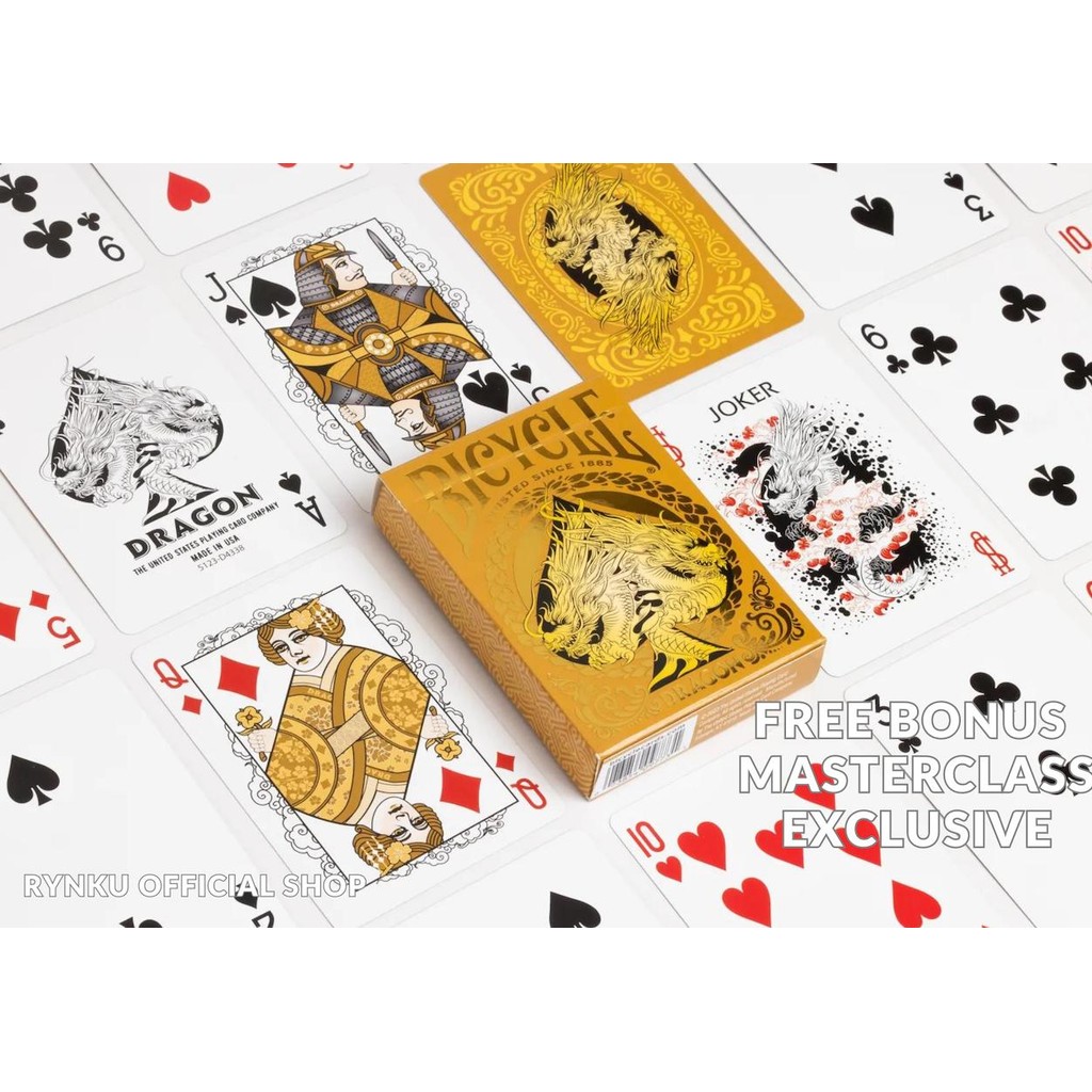 Kartu Remi Import Bicycle Gold Dragon Playing Cards + Free Bonus Masterclass