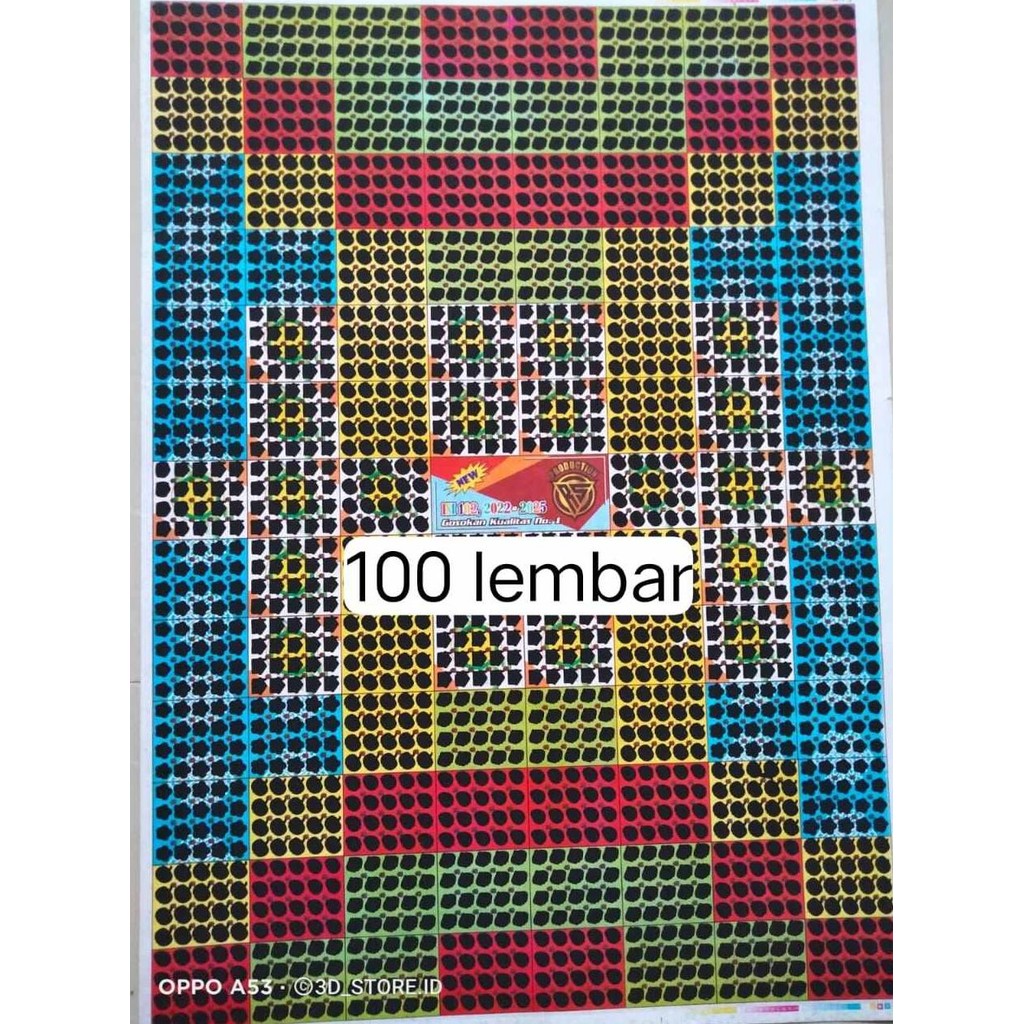 

Gosok gosok Bom merk campur 100 lembar titik 20