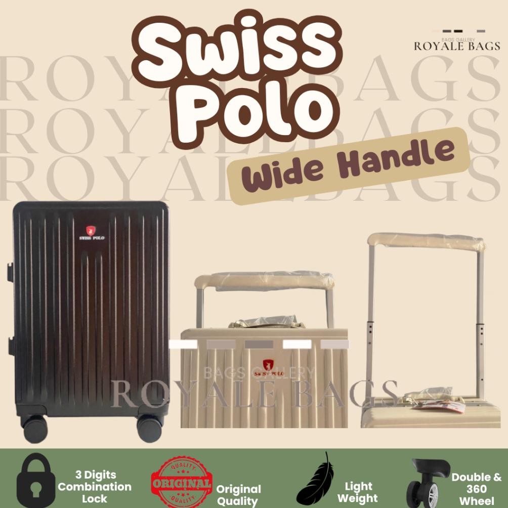 Terlaris Swiss Polo Wide Handle Series Tas Koper 20 Inch / 24 Inch Original - Light Weight Alumunium