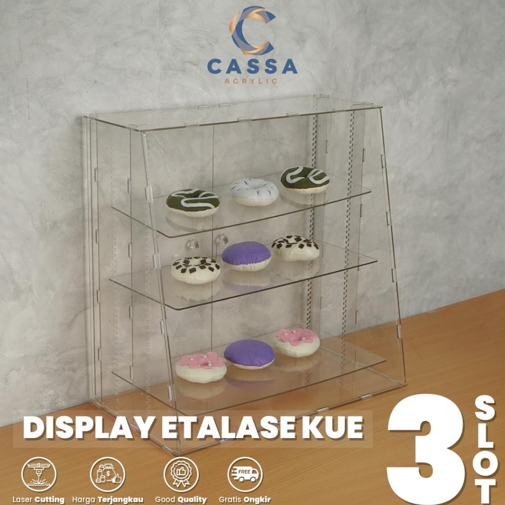 Terlaris Display Etalase Kue / Showcase Roti Akrilik