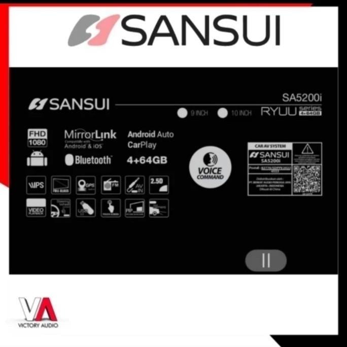 TERMURAH - headunit Android Sansui 9inch 4GB TV mobil bonus Kamera